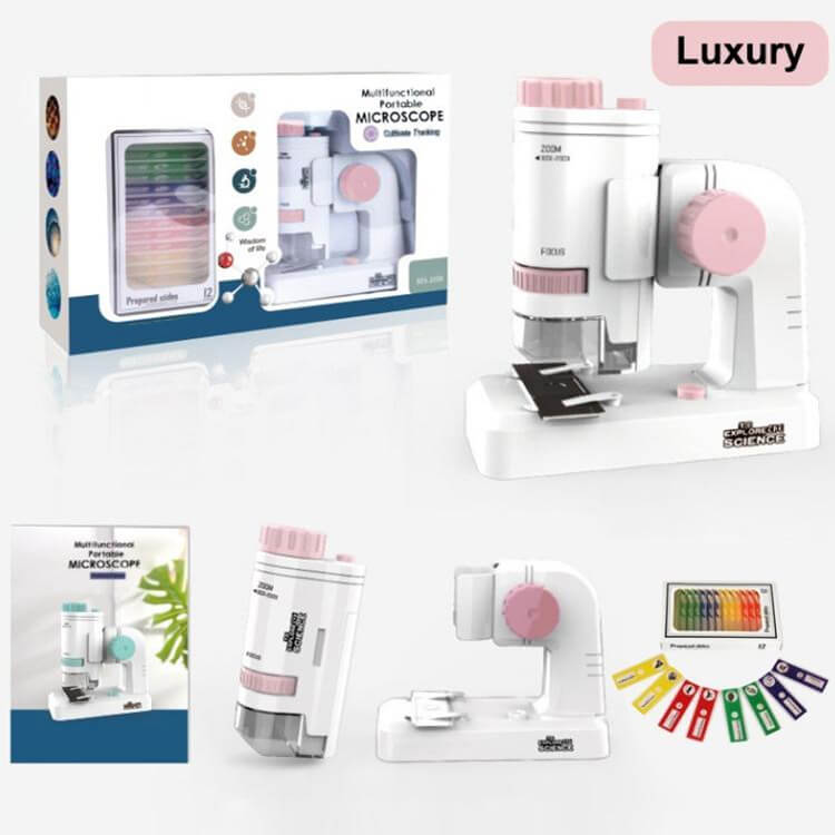 New Kid's Portable Pocket Microscope With Adjustable Zoom 80-200x